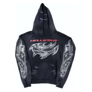 Black Hellstar Airbrushed Skull Hoodie