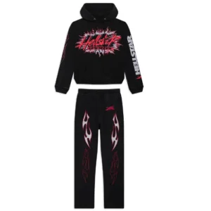 Black Hellstar Sports Future Flame Tracksuit